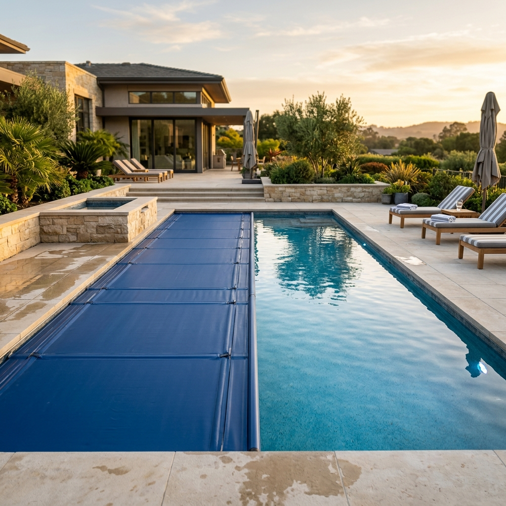 Automatic pool cover installation